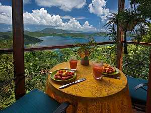 Breakfast with a View - Mooncottages.com ST John Romantic Villa Rentals