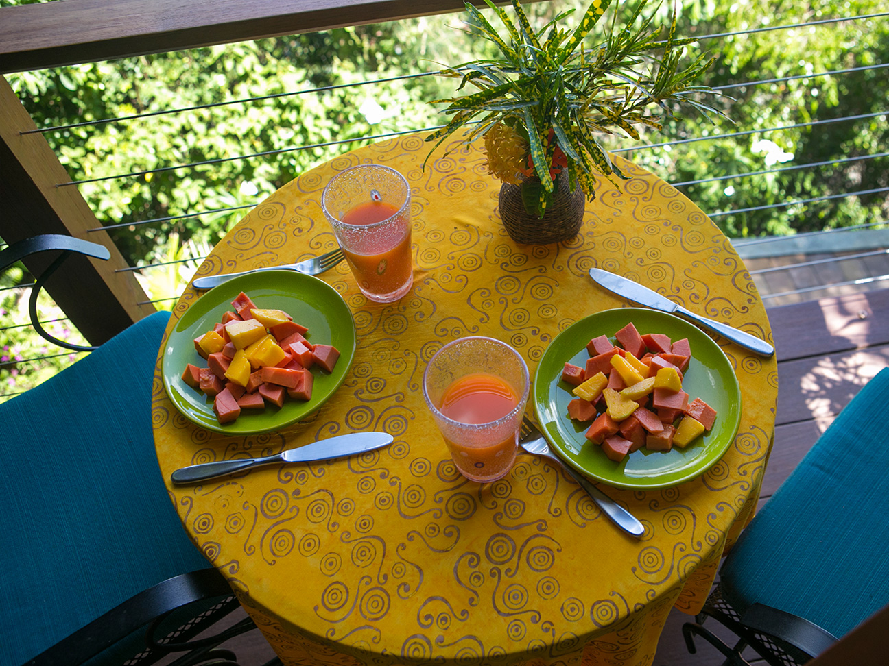 Fresh Fruits Compliment The Natural Surroundings Of This Lovely St. John Cottage
