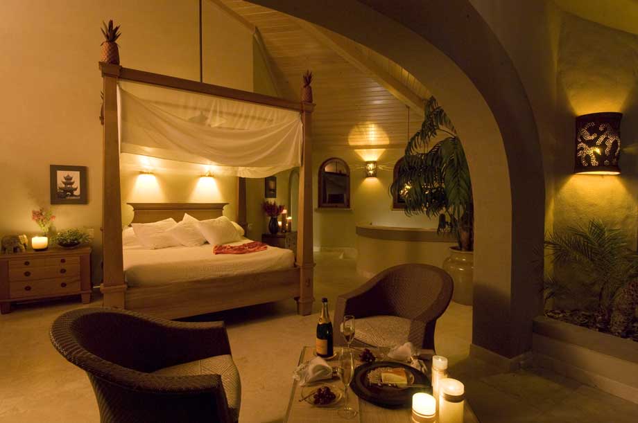 Romantic Master Bedroom At Night