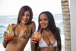 Lovely Ladies Enjoying a Cocktain - Dominican Republic